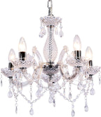 5 Light Chandelier Smoked Acrylic