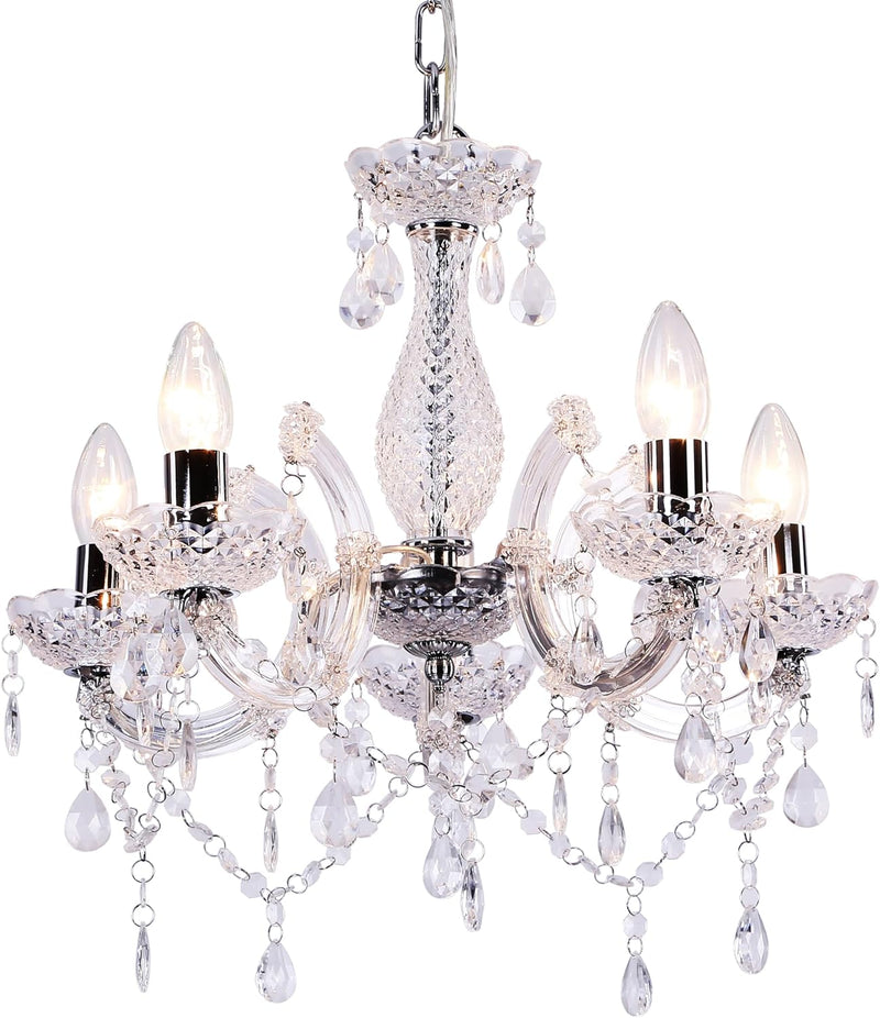 5 Light Chandelier Smoked Acrylic