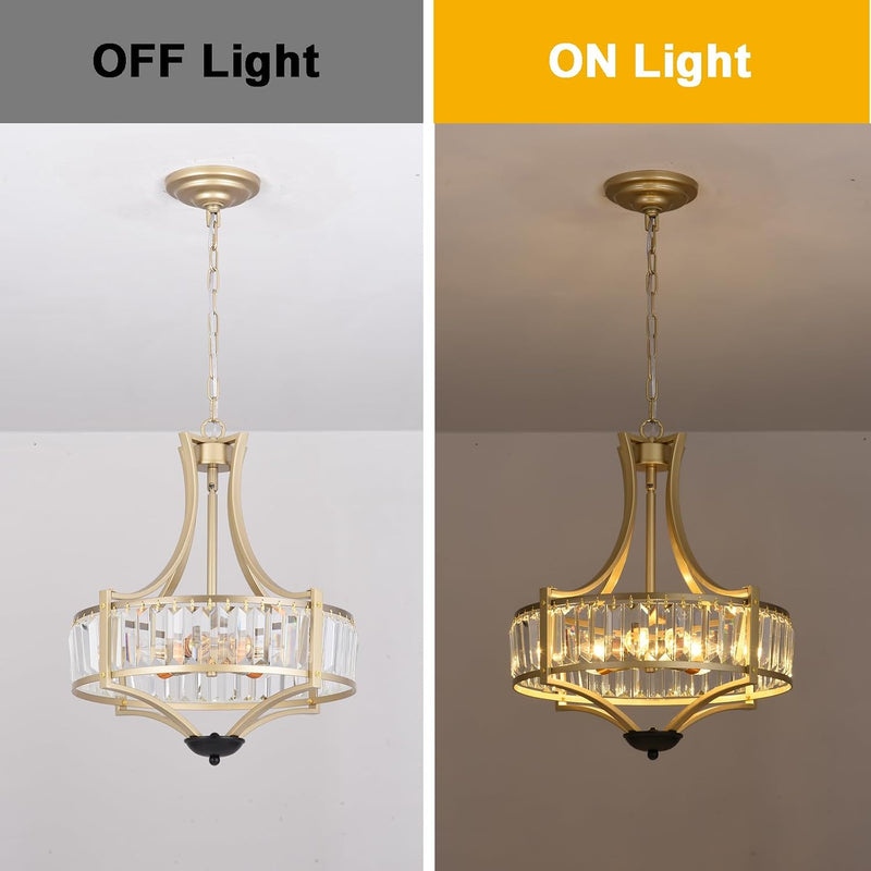 5-Light Crystal Chandelier Ceiling Light Fixture with Adjustable