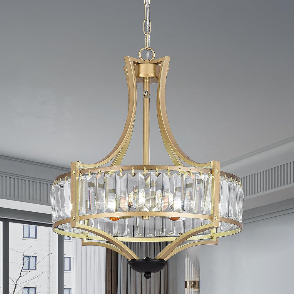 5-Light Crystal Chandelier Ceiling Light Fixture with Adjustable