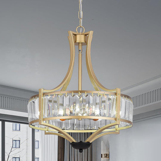 5-Light Crystal Chandelier Ceiling Light Fixture with Adjustable