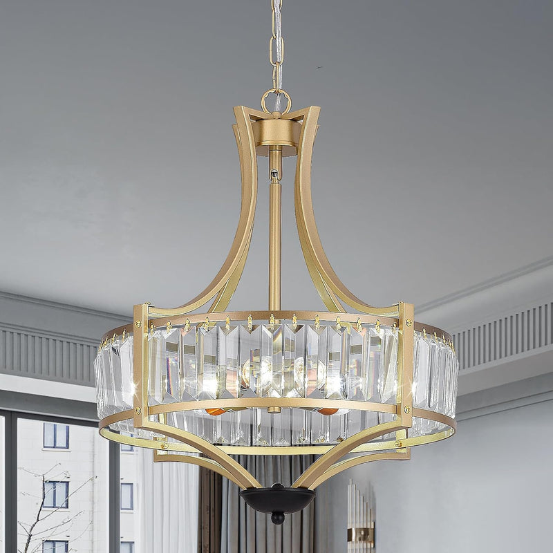 5-Light Crystal Chandelier Ceiling Light Fixture with Adjustable