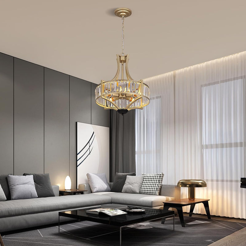 5-Light Crystal Chandelier Ceiling Light Fixture with Adjustable