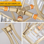 5-Light Crystal Chandelier Ceiling Light Fixture with Adjustable