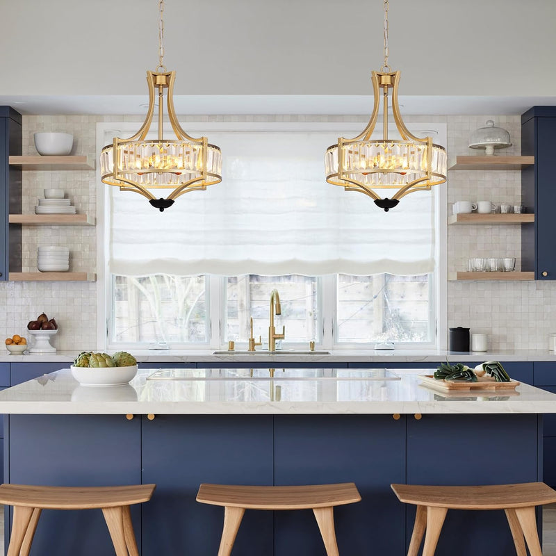 5-Light Crystal Chandelier Ceiling Light Fixture with Adjustable