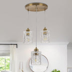 5-Light Long Crystal Pendant Chandelier for High Ceilings