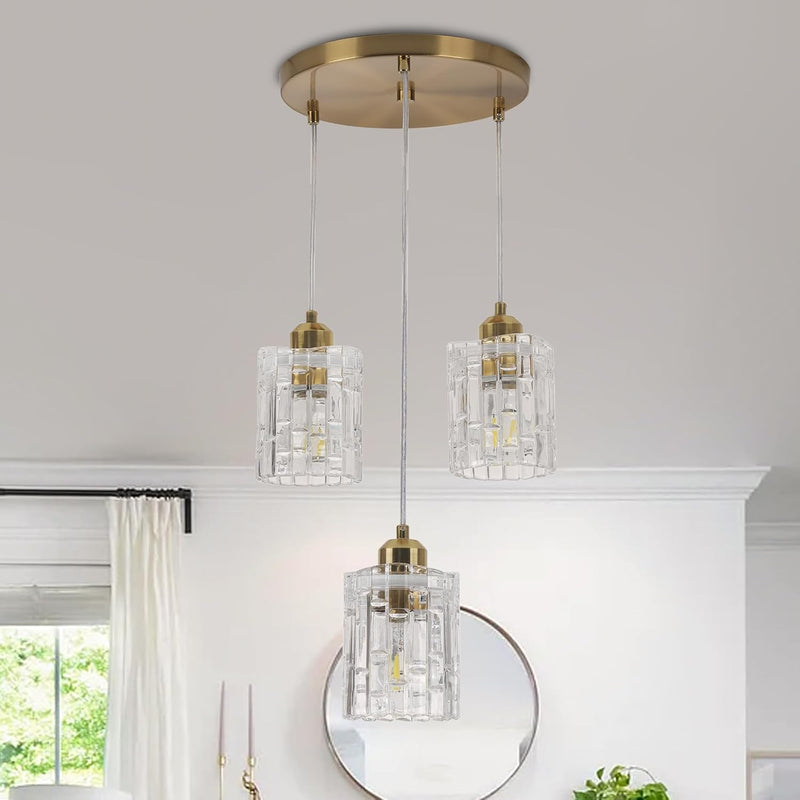5-Light Long Crystal Pendant Chandelier for High Ceilings