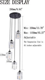 5-Light Long Crystal Pendant Chandelier for High Ceilings