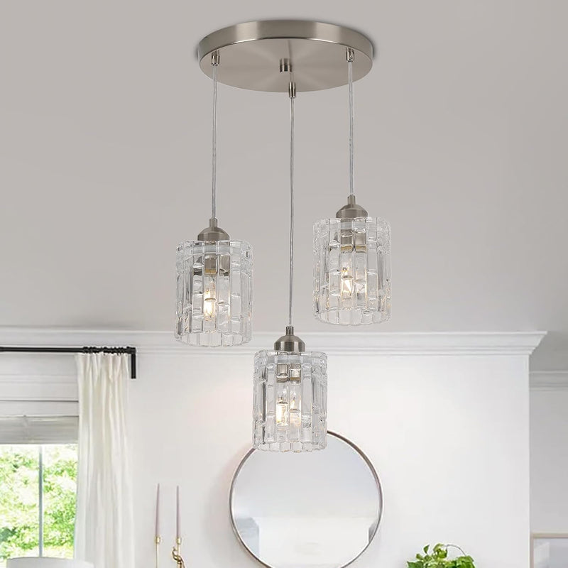 5-Light Long Crystal Pendant Chandelier for High Ceilings