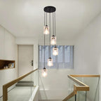 5-Light Long Crystal Pendant Chandelier for High Ceilings