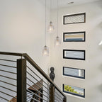 5-Light Long Crystal Pendant Chandelier for High Ceilings