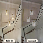 5-Light Long Crystal Pendant Chandelier for High Ceilings