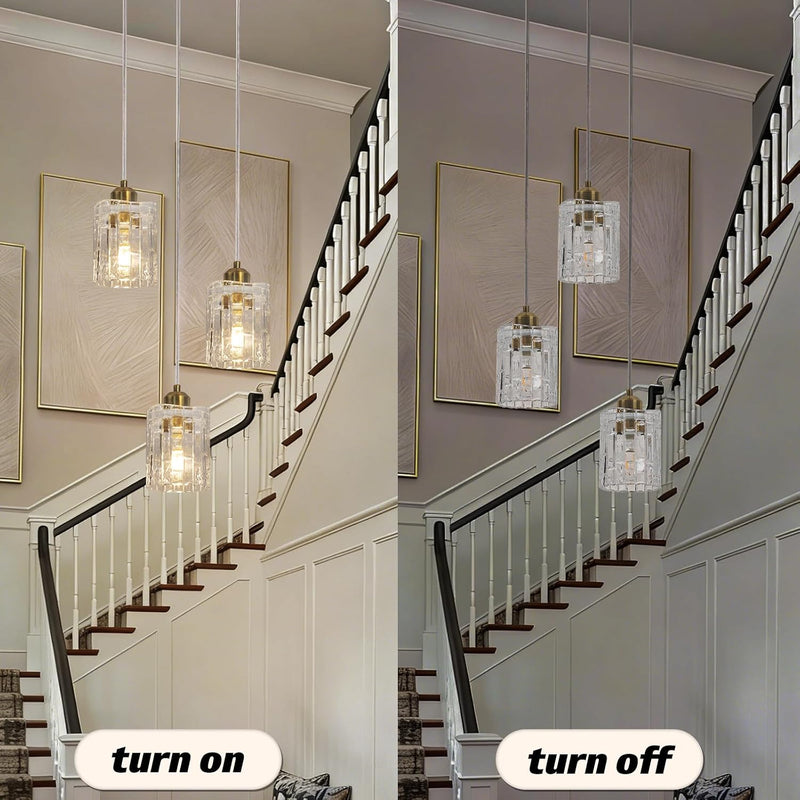 5-Light Long Crystal Pendant Chandelier for High Ceilings
