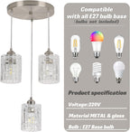 5-Light Long Crystal Pendant Chandelier for High Ceilings