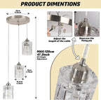 5-Light Long Crystal Pendant Chandelier for High Ceilings