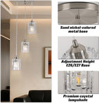5-Light Long Crystal Pendant Chandelier for High Ceilings