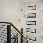 5-Light Long Crystal Pendant Chandelier for High Ceilings