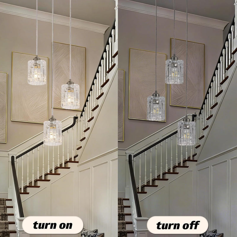 5-Light Long Crystal Pendant Chandelier for High Ceilings