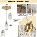 5-Light Long Crystal Pendant Chandelier for High Ceilings