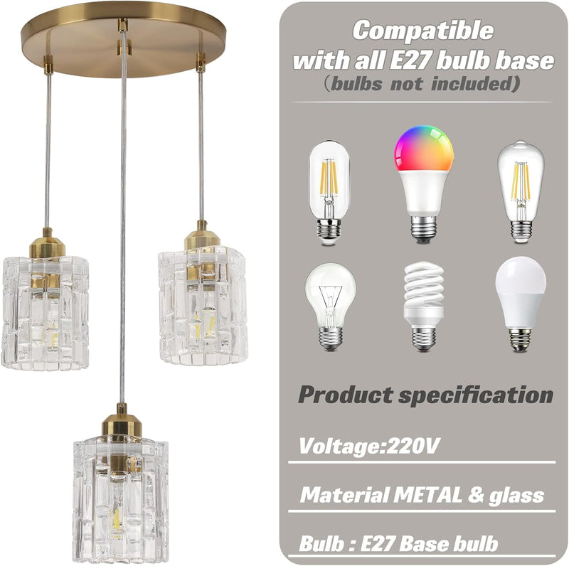 5-Light Long Crystal Pendant Chandelier for High Ceilings