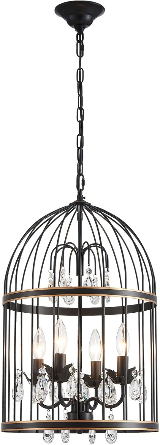 5-Light Metal Chandelier Imitation Wood Grain Linear Pendant