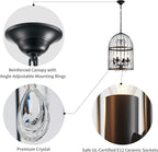 5-Light Metal Chandelier Imitation Wood Grain Linear Pendant