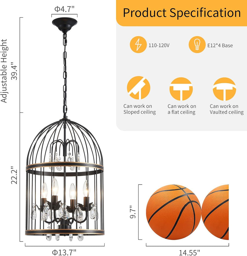 5-Light Metal Chandelier Imitation Wood Grain Linear Pendant