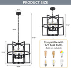 5-Lights Pendant Ceiling Light Industrial Fitting Chandelier