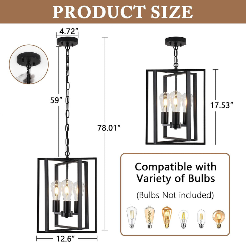 5-Lights Pendant Light Industrial Metal Lighting E27