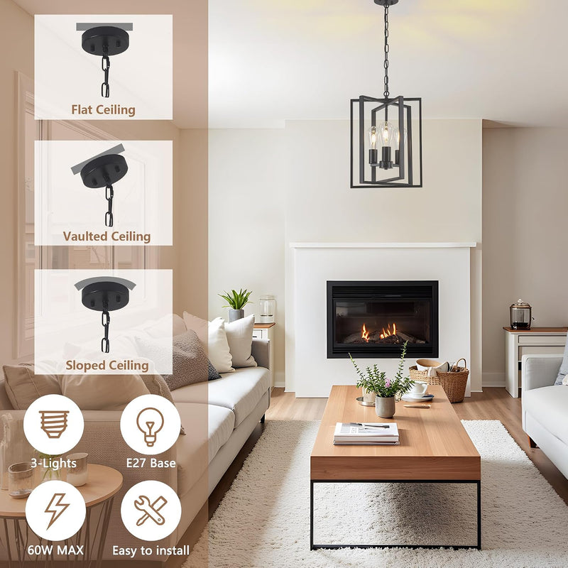 5-Lights Pendant Light Industrial Metal Lighting E27