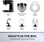 5 Litre Stand Mixer Stainless Steel 5L Bowl