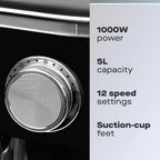 5 Litre Stand Mixer Stainless Steel 5L Bowl