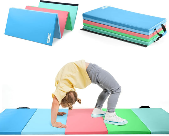 5-Panel Folding Gymnastics Tumbling Mat with Carrying Handles