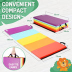 5-Panel Folding Gymnastics Tumbling Mat with Carrying Handles
