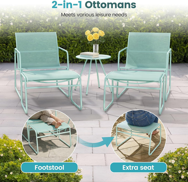 5-Piece Patio Bistro Set Garden Furniture with Table
