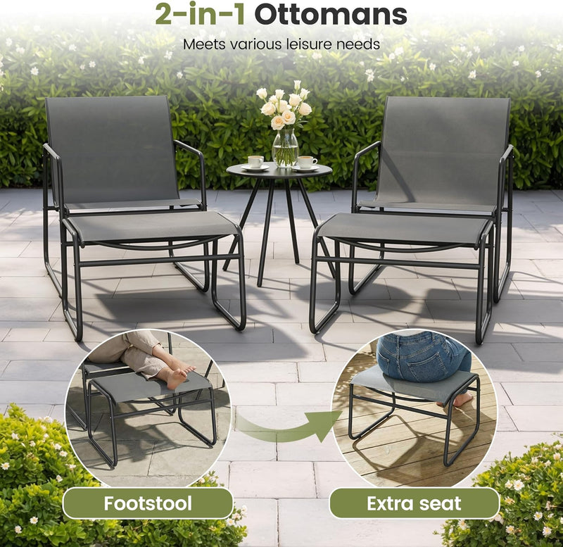 5-Piece Patio Bistro Set Garden Furniture with Table