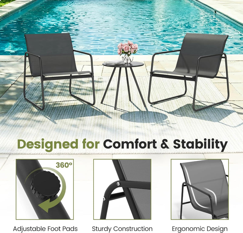 5-Piece Patio Bistro Set Garden Furniture with Table