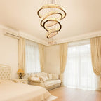 5-Ring LED Crystal Chandelier Ceiling Light 2700K Warm