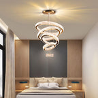 5-Ring LED Crystal Chandelier Ceiling Light 2700K Warm