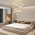 5-Ring LED Crystal Chandelier Ceiling Light 2700K Warm