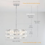 5- Round Crystal Drum Pendant Light Fitting Adjustable