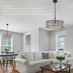 5- Round Crystal Drum Pendant Light Fitting Adjustable