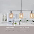 5- Round Crystal Drum Pendant Light Fitting Adjustable