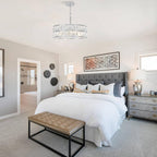 5- Round Crystal Drum Pendant Light Fitting Adjustable