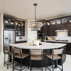 5- Round Crystal Drum Pendant Light Fitting Adjustable