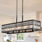 5- Round Crystal Drum Pendant Light Fitting Adjustable