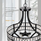 5- Round Crystal Drum Pendant Light Fitting Adjustable