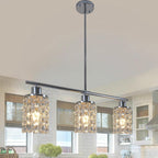 5- Round Crystal Drum Pendant Light Fitting Adjustable