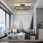 5- Round Crystal Drum Pendant Light Fitting Adjustable