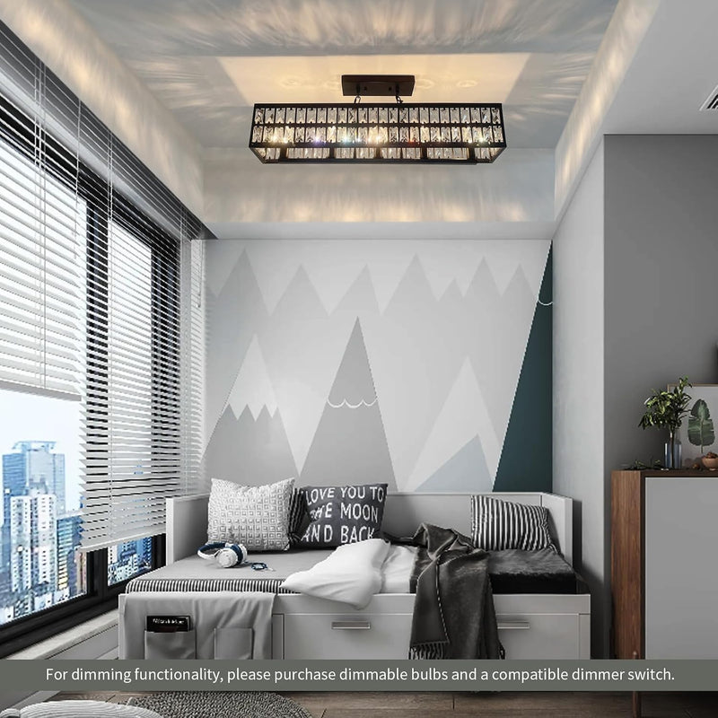 5- Round Crystal Drum Pendant Light Fitting Adjustable